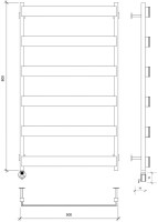Полотенцесушитель электрический Secado Кродо 80х50 85x55 см, подключение слева, черный матовый, лесенка