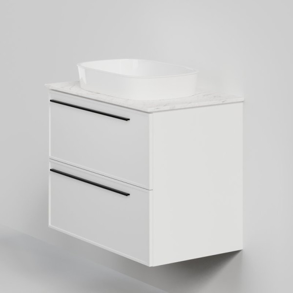 Тумба под раковину со столешницей La Fenice Elba Twin 80 подвесная, bianca, столешница белый мрамор