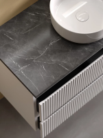 Тумба с раковиной Sancos Snob R 100 см, bianco, столешница черный мрамор, раковина CN5001