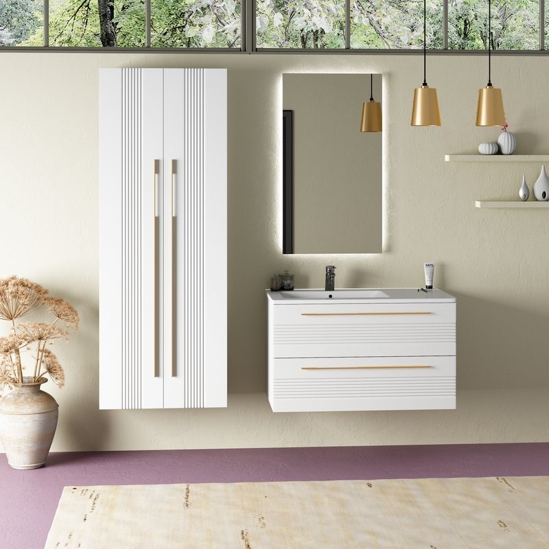 Шкаф пенал для ванной Sanvit Соната 2 белый