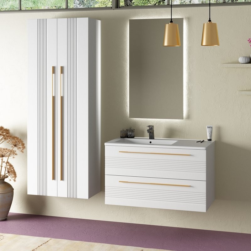 Шкаф пенал для ванной Sanvit Соната 2 белый