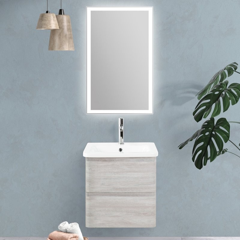 Мебель для ванной комнаты BelBagno Albano-Cer 50 подвесная, rovere vintage bianco
