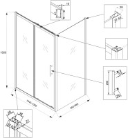 Душевой уголок Veconi Rovigo RV-072B 110x70