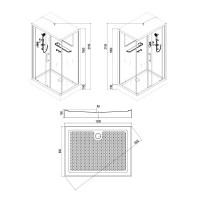 Душевая кабина Esbano EST EST-129 CKRU 120х90х210, прямоугольная