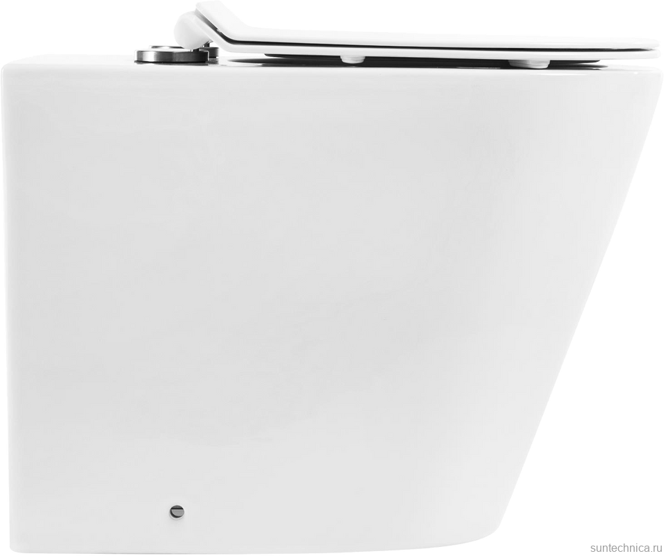 Унитаз приставной напольный BelBagno Flay-r BB1003CBR безободковый, крышка BB2111SC с микролифтом