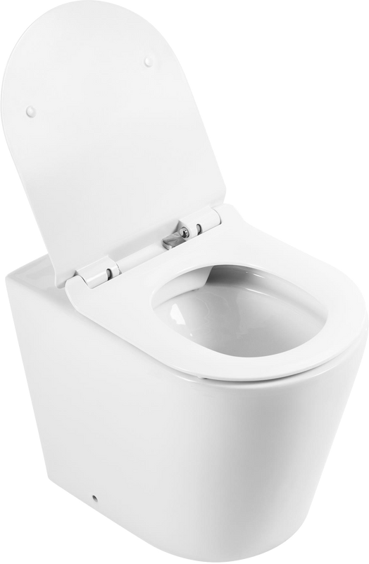 Унитаз приставной напольный BelBagno Flay-r BB1003CBR безободковый, крышка BB2111SC с микролифтом