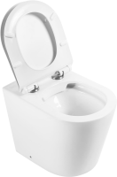 Унитаз приставной напольный BelBagno Flay-r BB1003CBR безободковый, крышка BB2111SC с микролифтом