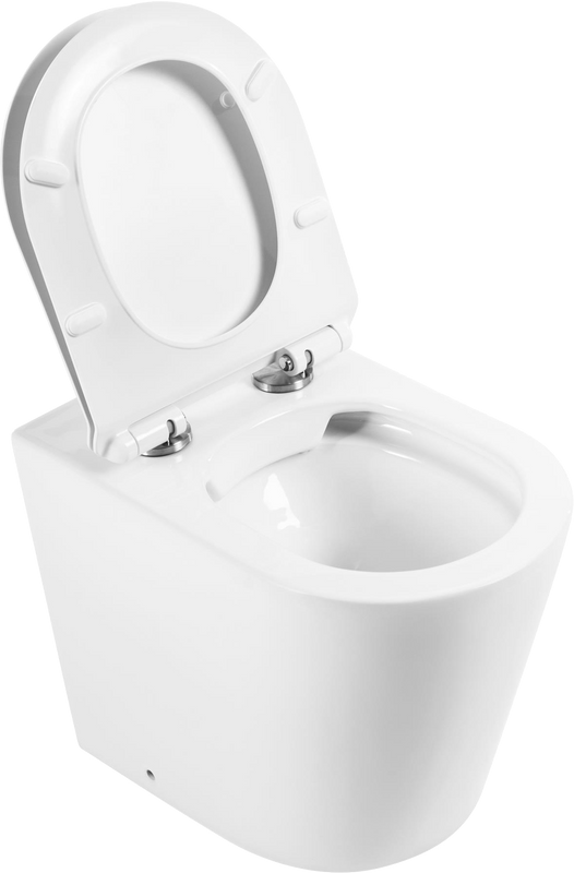 Унитаз приставной напольный BelBagno Flay-r BB1003CBR безободковый, крышка BB2111SC с микролифтом