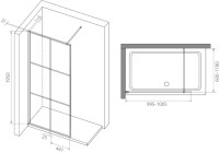 Душевая перегородка RGW Walk In WA-111B 100x195