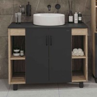 Тумба под раковину со столешницей Grossman Флай 100 дуб сонома, серая