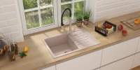 Мойка кухонная Ulgran U-400 302 песочная + дозатор U-02 песочный Мойка кухонная Ulgran U-400 302 песочная + дозатор U-02 песочный