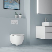 Унитаз подвесной Art&Max Torino AM823-V/SC с микролифтом, белый, с вихревым смывом