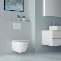 Унитаз подвесной Art&Max Torino AM823-V/SC с микролифтом, белый, с вихревым смывом