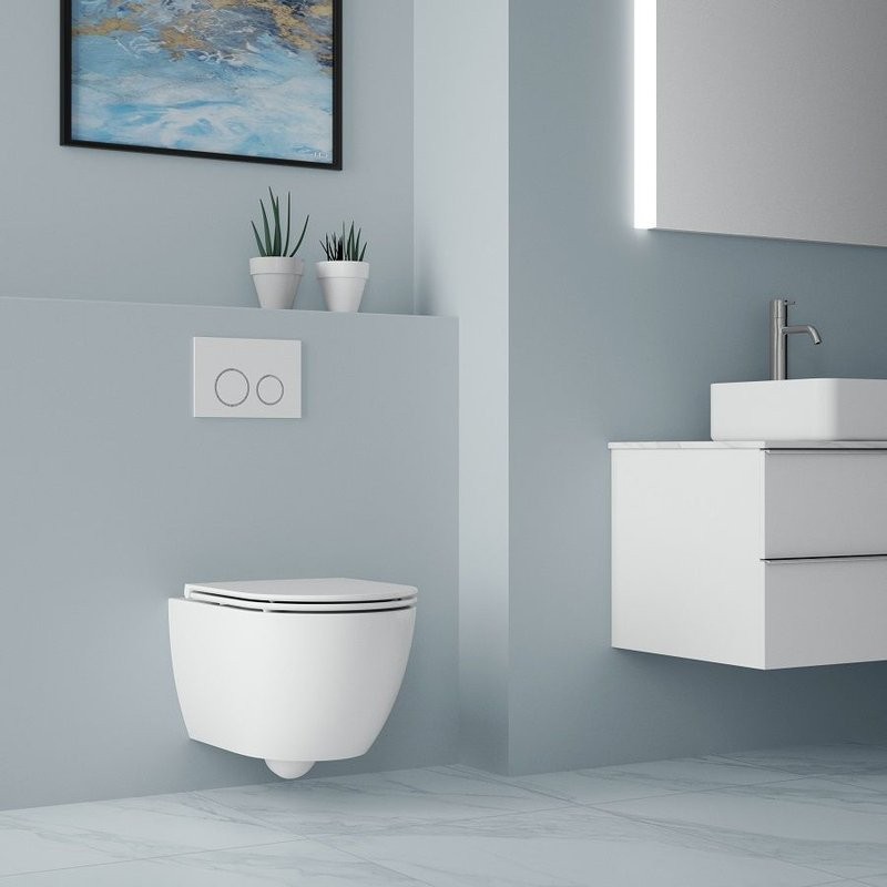 Унитаз подвесной Art&Max Torino AM823-V/SC с микролифтом, белый, с вихревым смывом