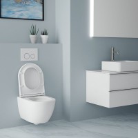 Унитаз подвесной Art&Max Torino AM823-V/SC с микролифтом, белый, с вихревым смывом