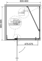 Душевой уголок Cezares Slider AH 1 100-80/90 BR Nero профиль черный, стекло бронза