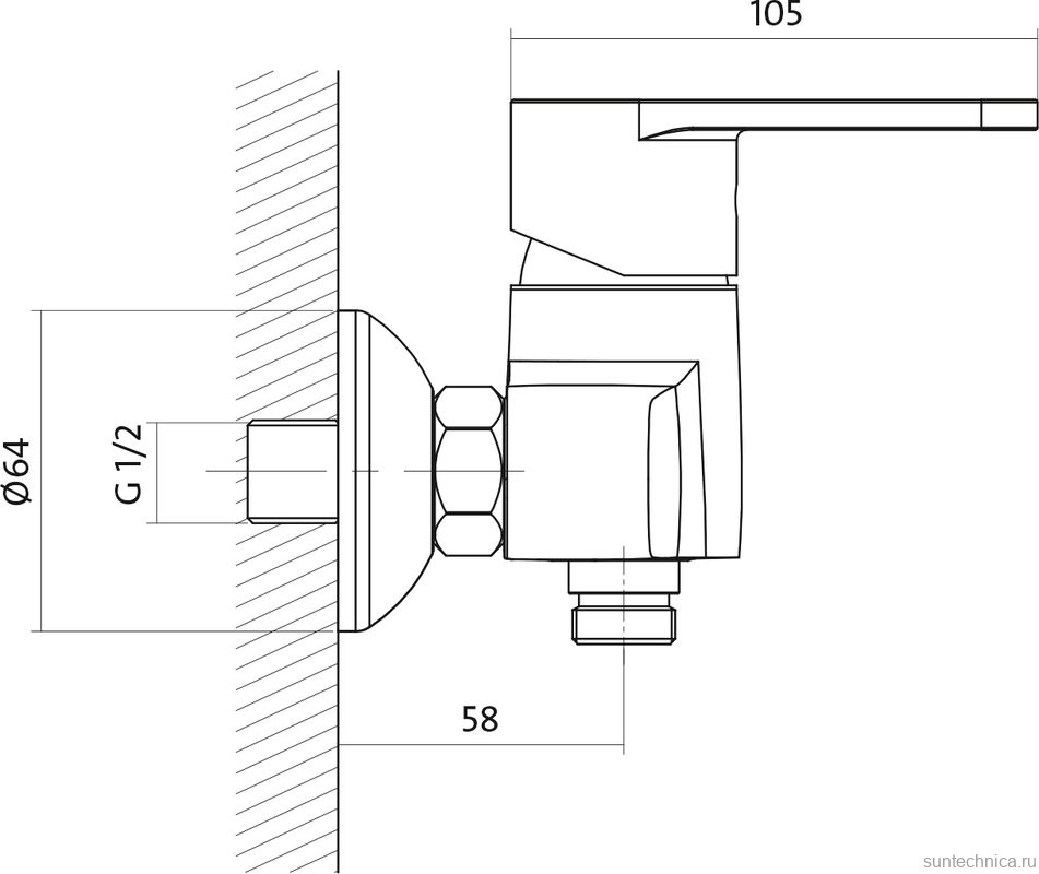 Смеситель для душа Cersanit Cari 63027 хром