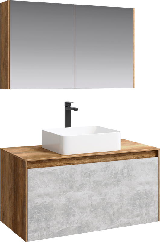 Мебель для ванной комнаты Aqwella 5 stars Mobi 100 дуб балтийский, бетон светлый