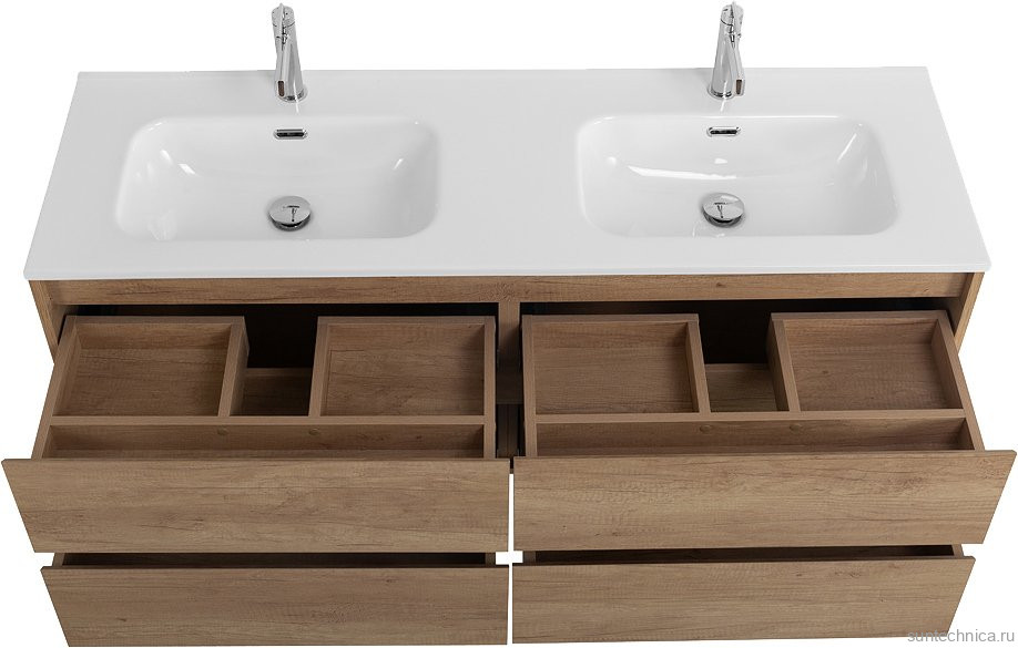 Тумба под раковину BelBagno Kraft 140 4 ящика, для двоих, rovere nebrasca nature
