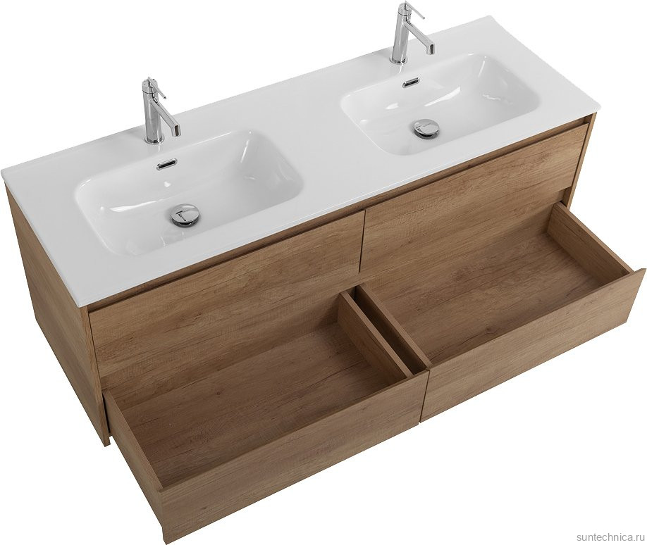 Тумба под раковину BelBagno Kraft 140 4 ящика, для двоих, rovere nebrasca nature