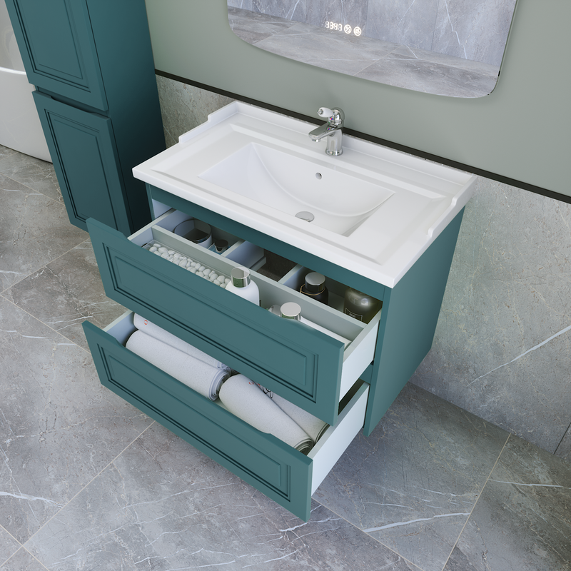 Мебель для ванной комнаты Caprigo Wales 80 изумрудно-бирюзовая