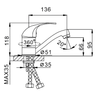 Смеситель для кухни Frap H29 F4529-B хром
