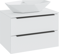 Тумба с раковиной Runo Орлеан 70 белая матовая, белый глянец, раковина Poligono 65