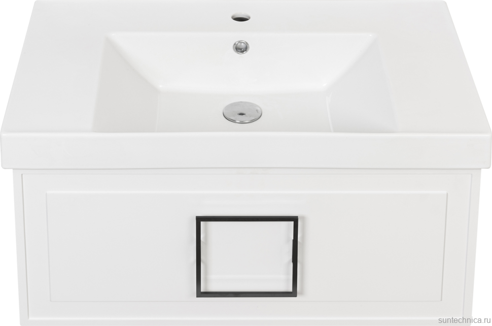 Мебель для ванной комнаты La Fenice Cubo 80 белая, ручка черная