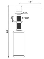 Дозатор для кухонной мойки AltroBagno Flusso 080503GM оружейная сталь Дозатор для кухонной мойки AltroBagno Flusso 080503GM оружейная сталь