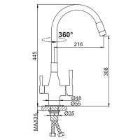 Смеситель для кухни Frap H69 F4396-8 белый