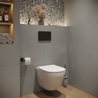 Унитаз подвесной STWORKI Кронборг S28401WH безободковый, с микролифтом, глянцевый белый