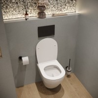 Унитаз подвесной STWORKI Кронборг S28401WH безободковый, с микролифтом, глянцевый белый