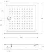 Поддон для душа Cezares Tray TRAY-A-AH-100/90-15-W 100x90, с сифоном Поддон для душа Cezares Tray TRAY-A-AH-100/90-15-W 100x90, с сифоном