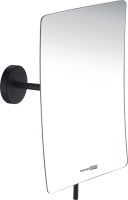 Косметическое зеркало Wasserkraft K-1001Black без подсветки, поворотное, черное матовое