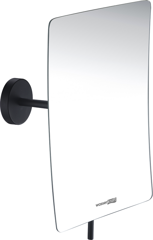 Косметическое зеркало Wasserkraft K-1001Black без подсветки, поворотное, черное матовое