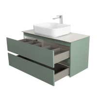 Тумба под раковину со столешницей BelBagno Kraft 100 подвесная, матовая еловая, столешница kep-100-bo