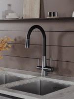 Смеситель для кухни Agger Elegant A3230355 с гибким изливом, оружейная сталь матовая