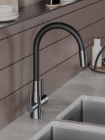 Смеситель для кухни Agger Elegant A3230355 с гибким изливом, оружейная сталь матовая