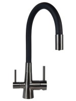 Смеситель для кухни Agger Elegant A3230355 с гибким изливом, оружейная сталь матовая