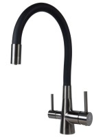 Смеситель для кухни Agger Elegant A3230355 с гибким изливом, оружейная сталь матовая