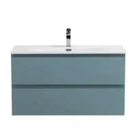 Тумба с раковиной BelBagno Kraft 90 подвесная, матовая голубая, раковина bb-8099-90