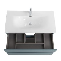 Тумба с раковиной BelBagno Kraft 90 подвесная, матовая голубая, раковина bb-8099-90