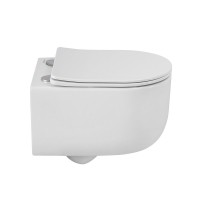 Унитаз подвесной BelBagno Soft-Tor BB084CH-TOR/SC безободковый, с микролифтом, смыв торнадо, белый глянцевый
