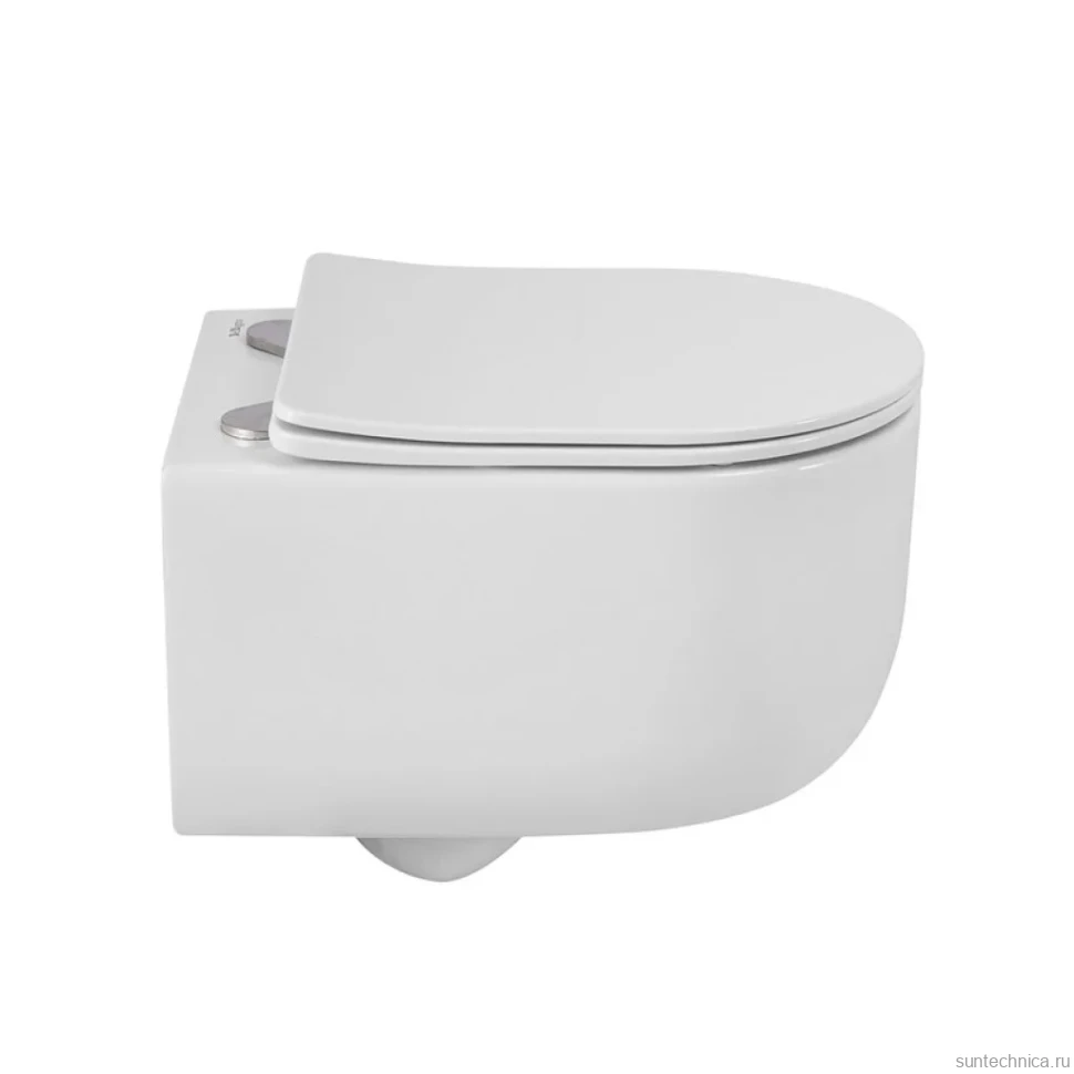 Унитаз подвесной BelBagno Soft-Tor BB084CH-TOR/SC безободковый, с микролифтом, смыв торнадо, белый глянцевый