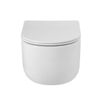 Унитаз подвесной BelBagno Soft-Tor BB084CH-TOR/SC безободковый, с микролифтом, смыв торнадо, белый глянцевый