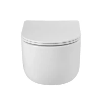 Унитаз подвесной BelBagno Soft-Tor BB084CH-TOR/SC безободковый, с микролифтом, смыв торнадо, белый глянцевый