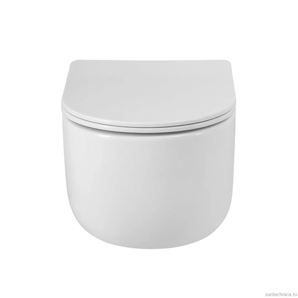 Унитаз подвесной BelBagno Soft-Tor BB084CH-TOR/SC безободковый, с микролифтом, смыв торнадо, белый глянцевый