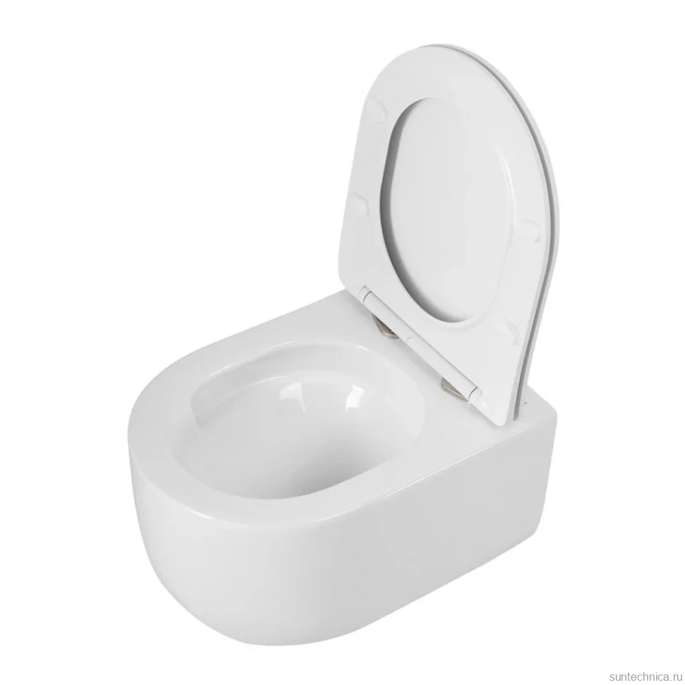 Унитаз подвесной BelBagno Soft-Tor BB084CH-TOR/SC безободковый, с микролифтом, смыв торнадо, белый глянцевый