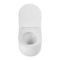 Унитаз подвесной BelBagno Soft-Tor BB084CH-TOR/SC безободковый, с микролифтом, смыв торнадо, белый глянцевый