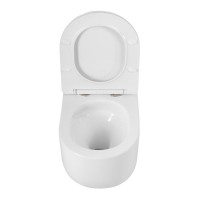 Унитаз подвесной BelBagno Soft-Tor BB084CH-TOR/SC безободковый, с микролифтом, смыв торнадо, белый глянцевый